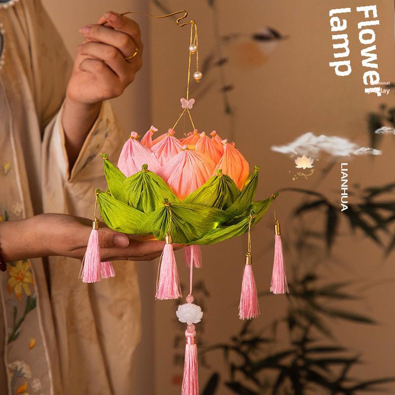 Весенний фестиваль Год Змеи DIY Светящийся Лотос Фонарь Набор – Бумажный Фонарь в Старинном Стиле