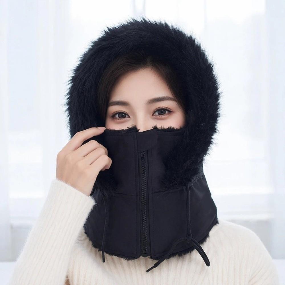 with Drawstring Winter Thermal Mask Windproof Winter Balaclava Hat Snow Sports
