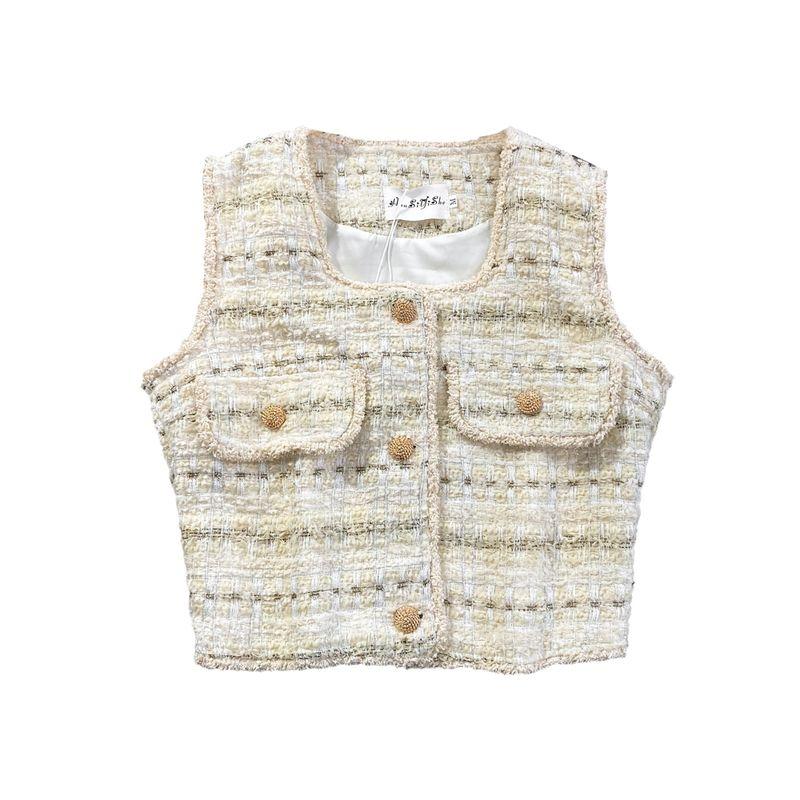 Classic Style Crew Neck Casual Short Tops Vest Vest