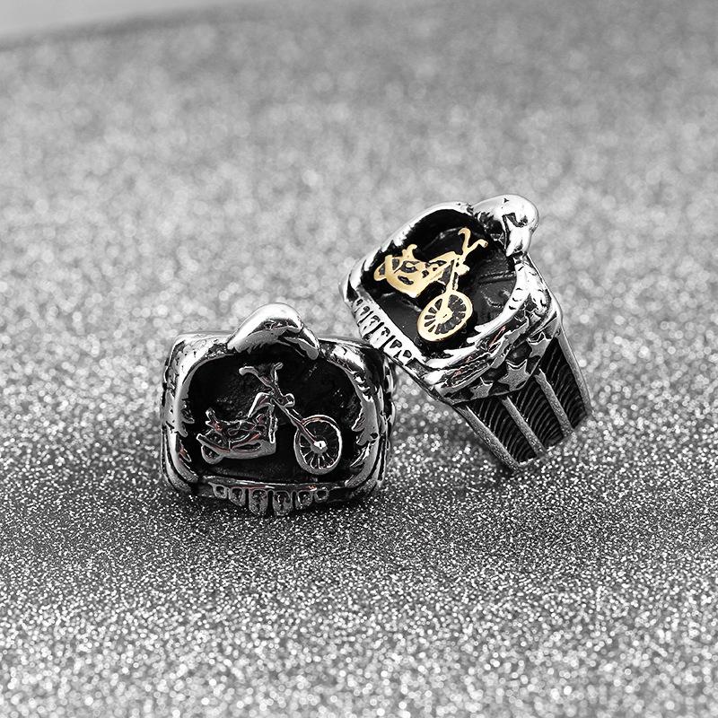 Retro Frosted Matte Eagle Motorcycle Motorcycle Men's Rough Polished Ring Bracelet