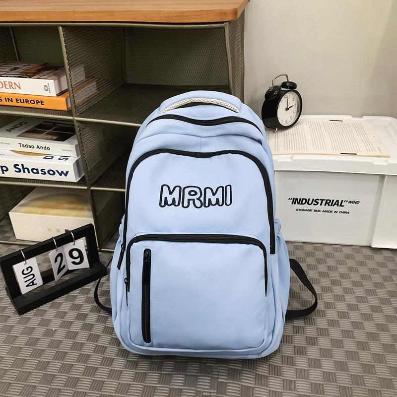 Школьный рюкзак для школьников средней школы, студенческий стиль, мужской рюкзак с буквенным принтом, женский рюкзак большой емкости
