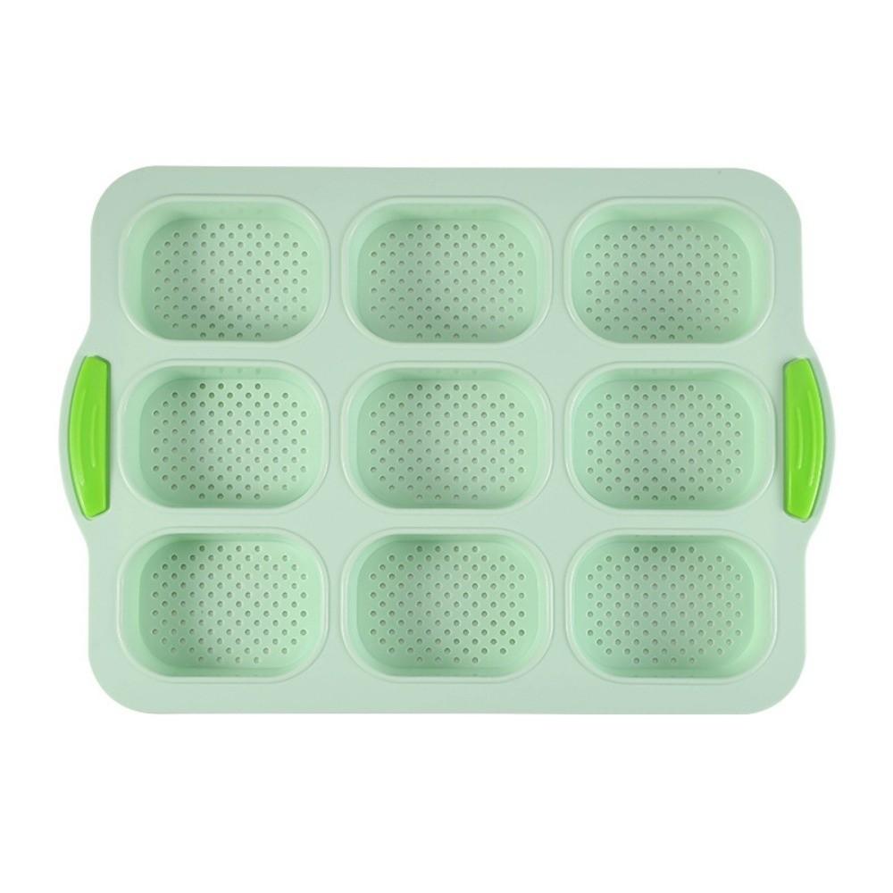 9 Grids Bread Baking Form Non-Stick Silicone Baking Pan Food Grade Bread Loaf Pan  Household Baking