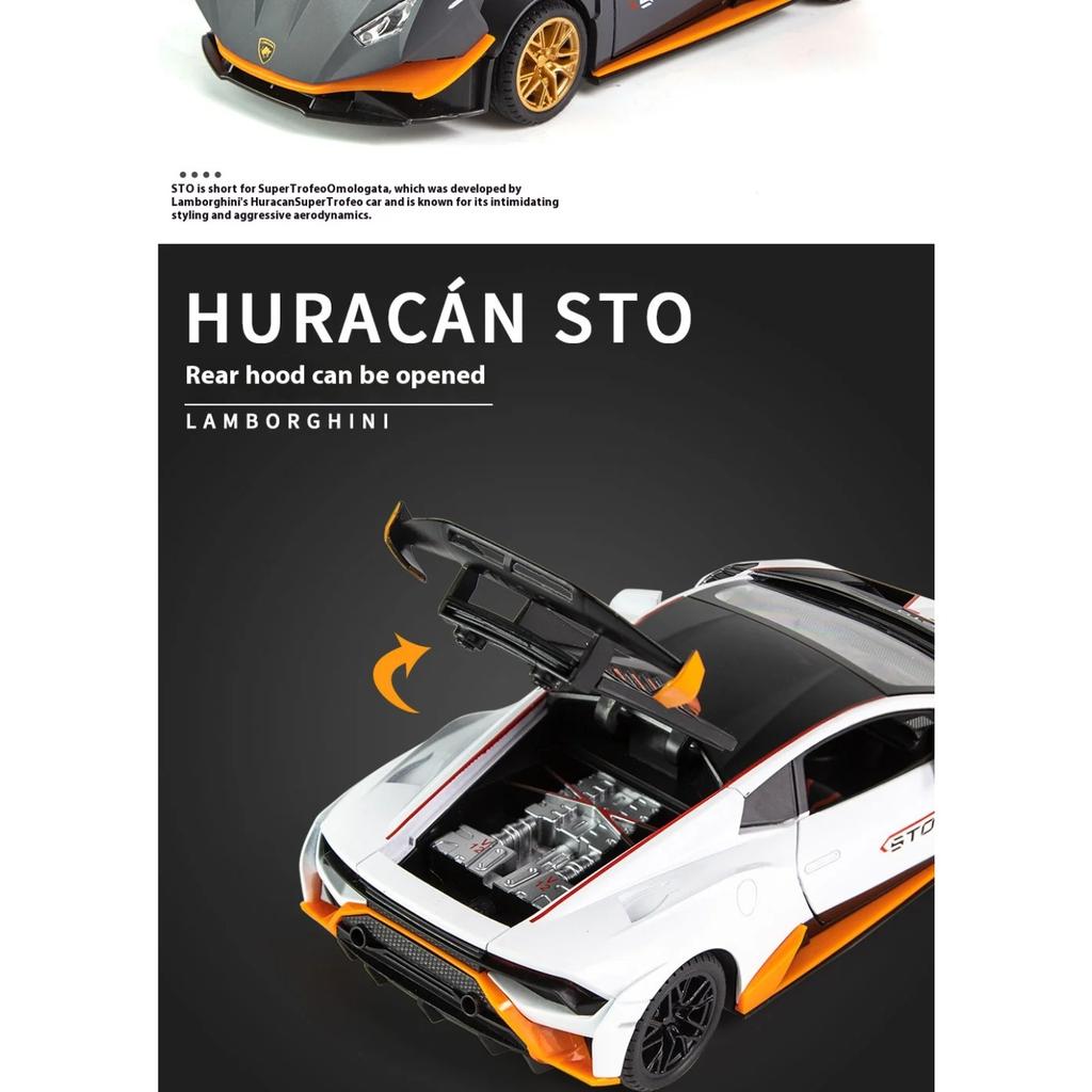 1/24 Lamborghini Huracan STO V10 Supercar Model Alloy Die Cast Vehicle Model Home Interior Collection Decorative Ornaments Gift
