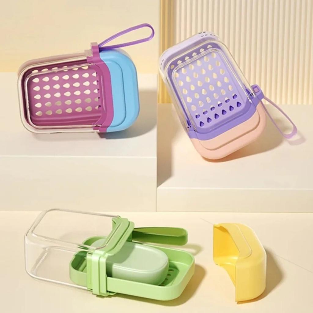 Portable Soap Box Travel Soap Dish Holder Sealed with Drain Holder Transparent Luxury High End Soap Case Bathroom Accessories