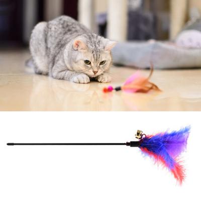 Забавный питомец котенок кошки колокольчик перо палочка дразнилка игра палочка пластиковый стержень обучающая игрушка для дома