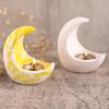 DIY Moon Plaster Candle Holder 3D Moon Candle Tray Silicone Molds for DIY Cement Concrete Candlestick Home Decor Table Ornament