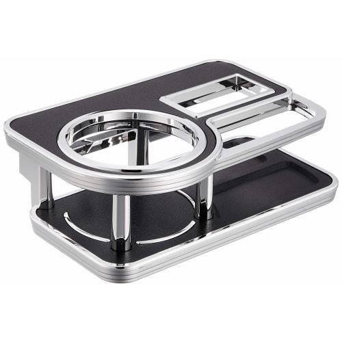 CARMATE Car Drink Holder Table Type Leather Look/Chrome FC141