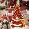 Lighted Christmas Gnome Tree Small Resin Faceless Old Man Christmas Tree Decoration for Holiday Home Office Room Tabletop Fireplace Decor