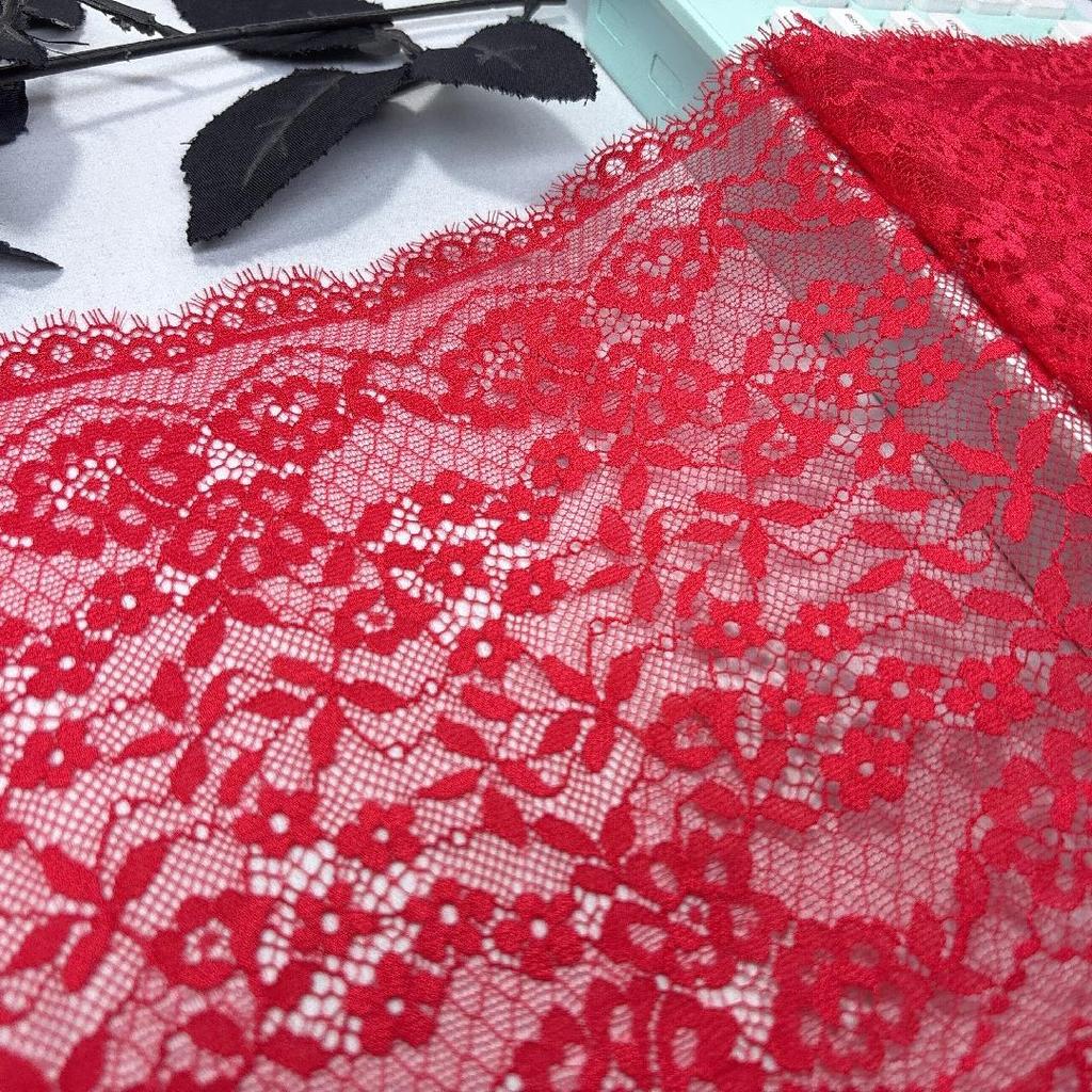 Эластичное кружево шантильи шириной 19,5 см, эластичное кружево спандекс с ресничками для шитья нижнего белья, бюстгальтеров, одежды, рукоделия