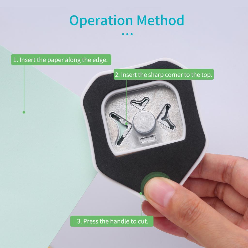 KW-trio 3-in-1 Corner Rounder Punch R4/R7/R10mm Round Corner Trimmer Cutter for Card Photo Paper Laminating Pouches