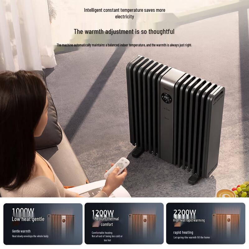 Midea Oil-Filled Radiator Heater CN plug (adapter included)