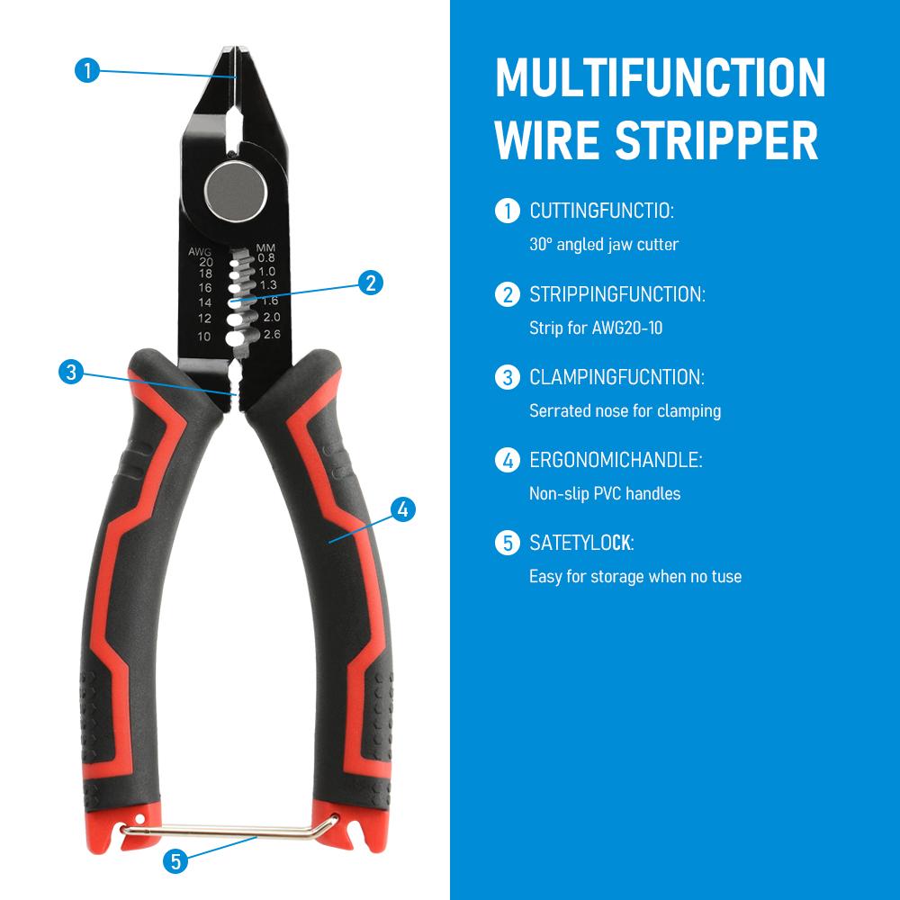 Wire Stripper Pliers Stripping Cutter Cable Wire Crimping Electrician Repair Tools Wire Stripper Tool Hand Tools AVE