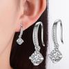 Quality Silver 925 Girls Drop Earrings Jewelry Fashion Crystal Round Earrings for Women Party Accessories Female