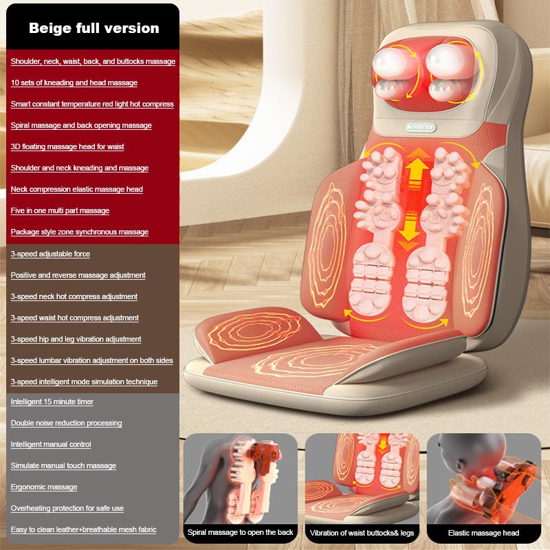 Горячая распродажа 3D разминающая подушка для массажа всего тела с подогревом и вибрацией, массажер для плеч, шеи и спины для домашнего и автомобильного использования