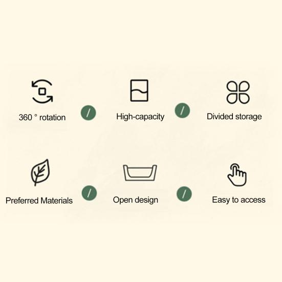 Ящик для хранения косметики на столешнице, поворотный стол на 360 градусов, большая вместимость, 5 отделений, многофункциональная кисточка для макияжа, органайзер для губной помады, держатель-контейнер