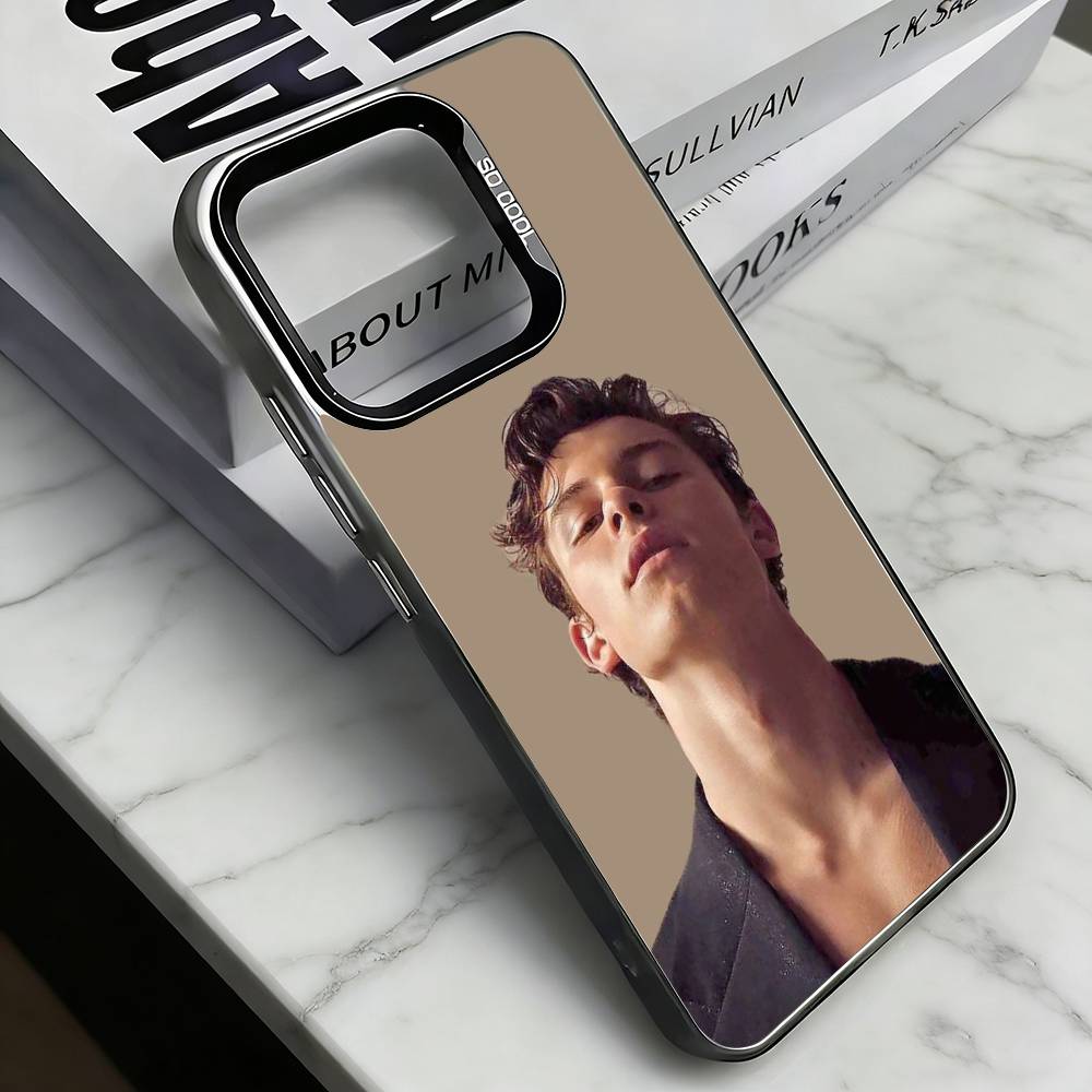 Чехол для телефона S-Shawn M-Mendes для iPhone 17,16,15,14,13,12,11 Plus,Pro Max,XS, Цветной Посеребренный Внутренний Чехол