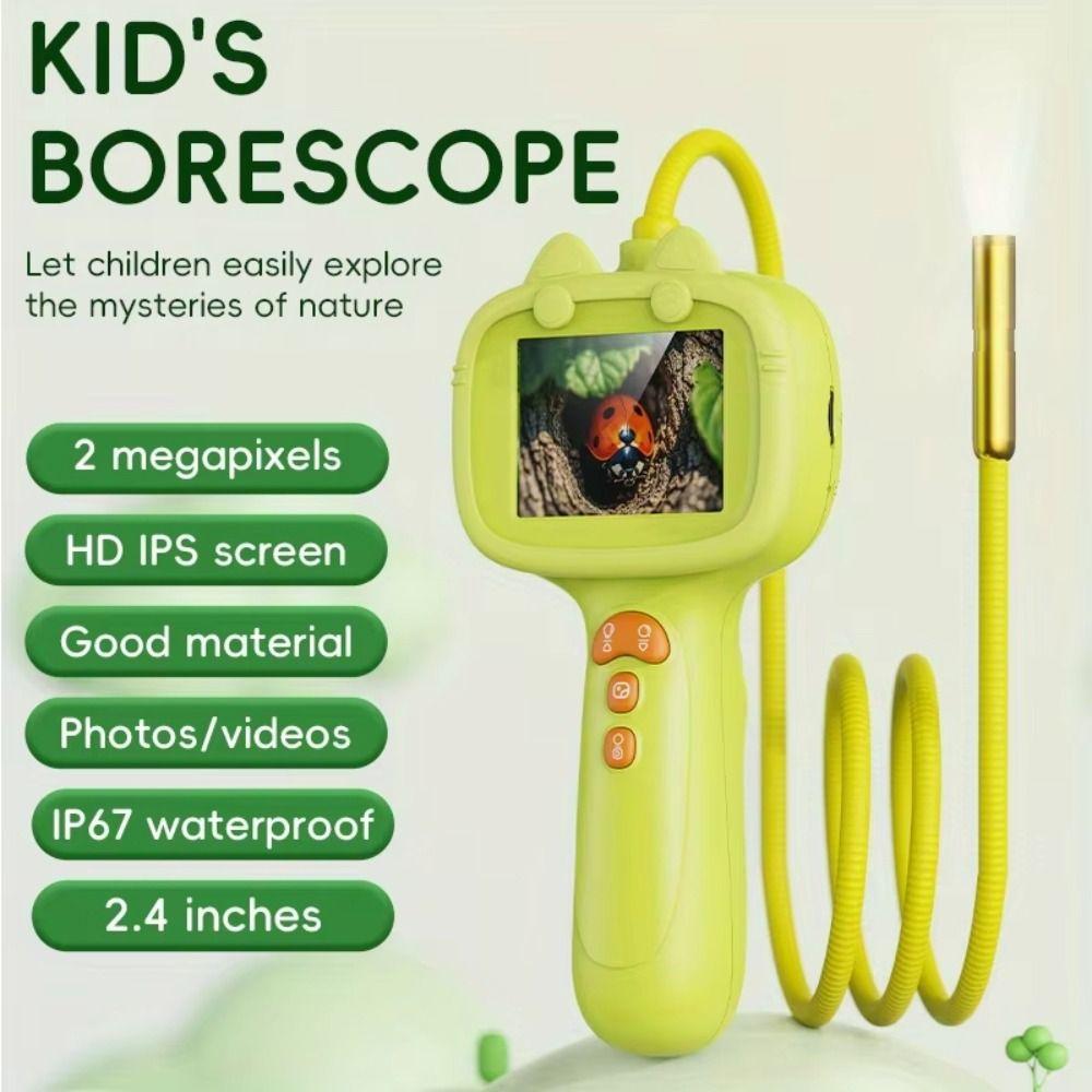 1080p HD Probe Kid Endoscope Camera 2.4-inch Display Handheld Endoscope  Educational Teaching