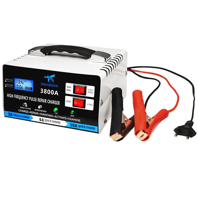 12V24V 220W Мотоциклетный аккумулятор Автоматическое зарядное устройство Автомобильный аккумуляторПолностью автоматическое высокочастотное интеллектуальное импульсное зарядное устройство ЖК-дисплей высокой мощности