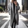 Women Autumn Winter Woolen Coats Ladies Single Breasted Long Sleeve Pockets Maxi Coat Ladies Outerwears Jackets