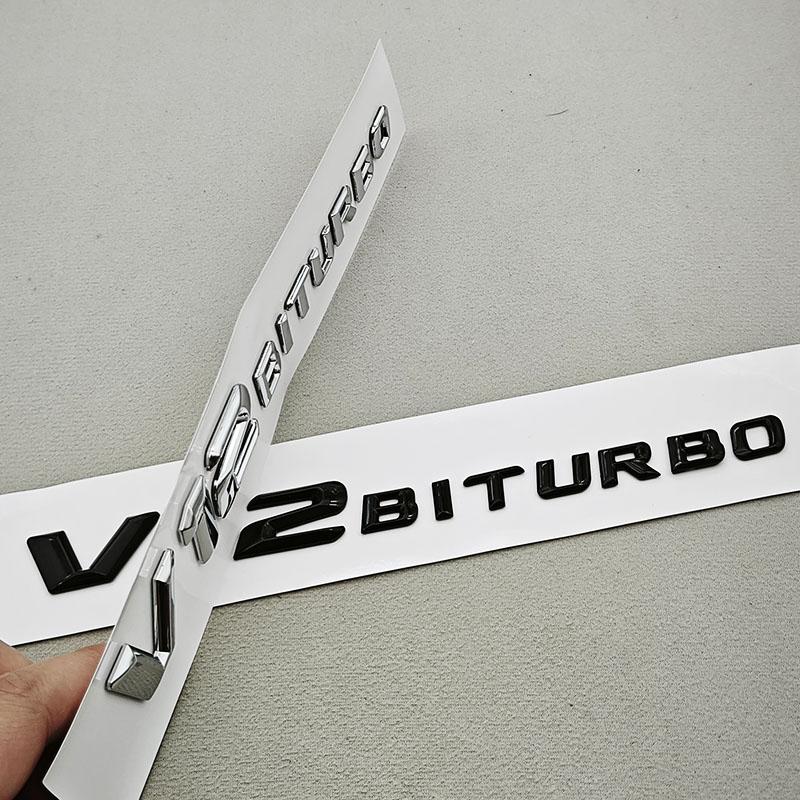 3D ABS Car Styling Logo V12 BITURBO Badge Side Fender Emblem Decal For Benz S680 GLS600 AMG S65 SL65 G63 G65 Accessory