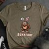 Bunnfoot Funny Bigfoot Bunny T Shirt Rabbit Parody Cryptid Memorabilia Joke Vintage Breathable Top For Everyday Wear