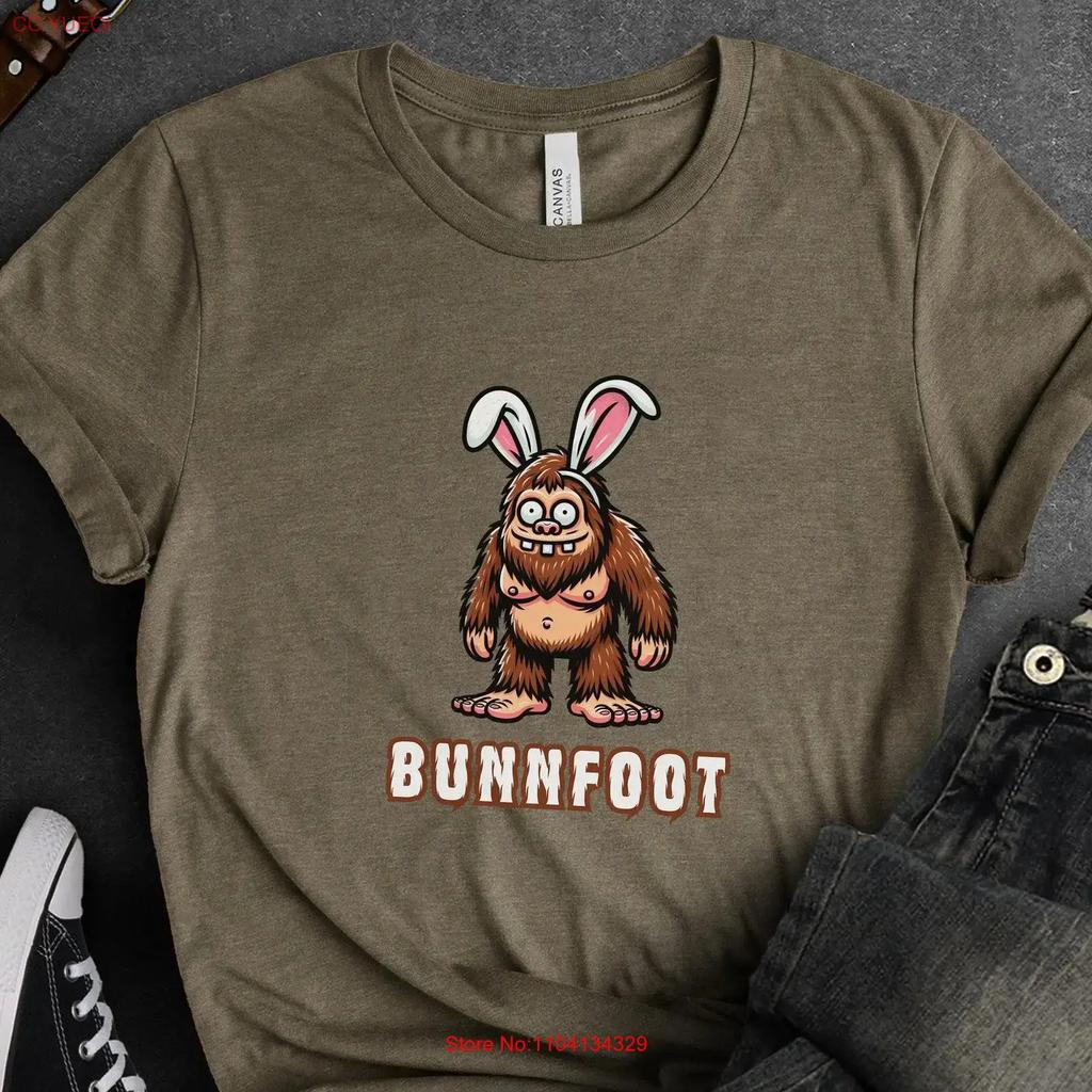 Bunnfoot Funny Bigfoot Bunny T Shirt Rabbit Parody Cryptid Memorabilia Joke Vintage Breathable Top For Everyday Wear