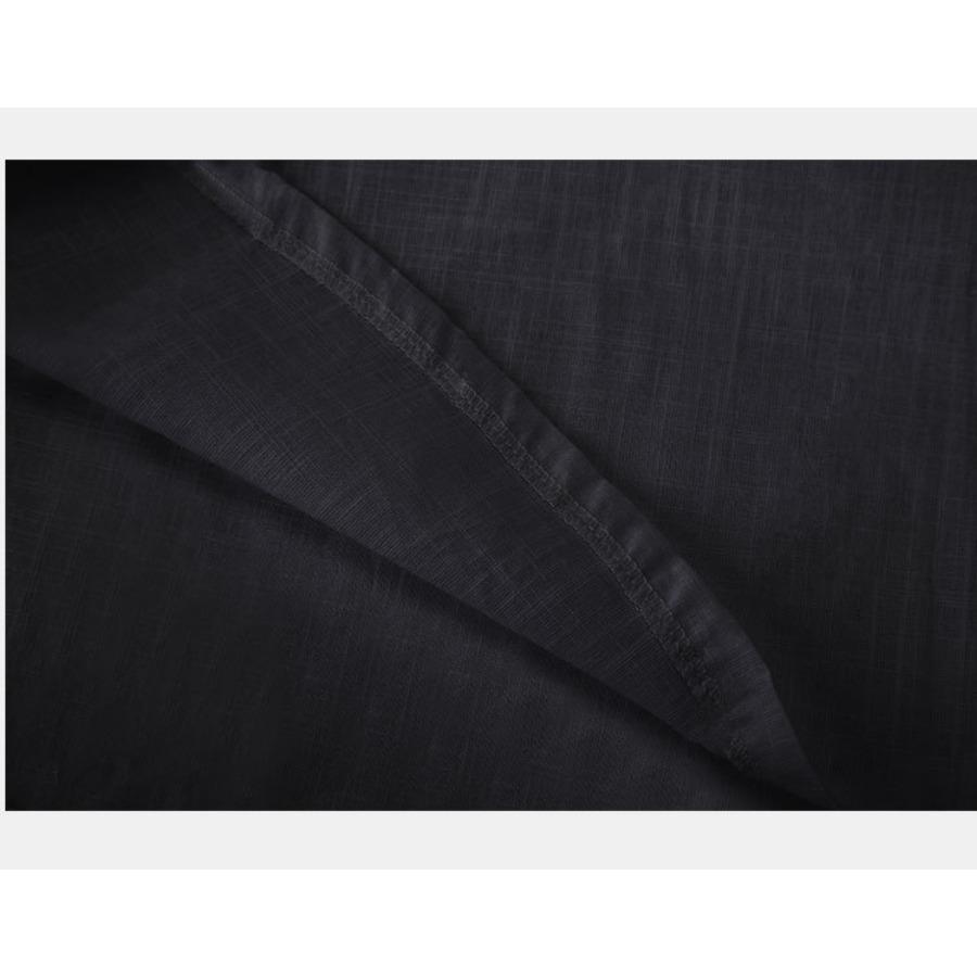 Men Henry Shirt Men's Casual Thin Cotton Linen Shirt White Black Khaki Stand Up Collar Straight Solid Color Long Sleeve Top