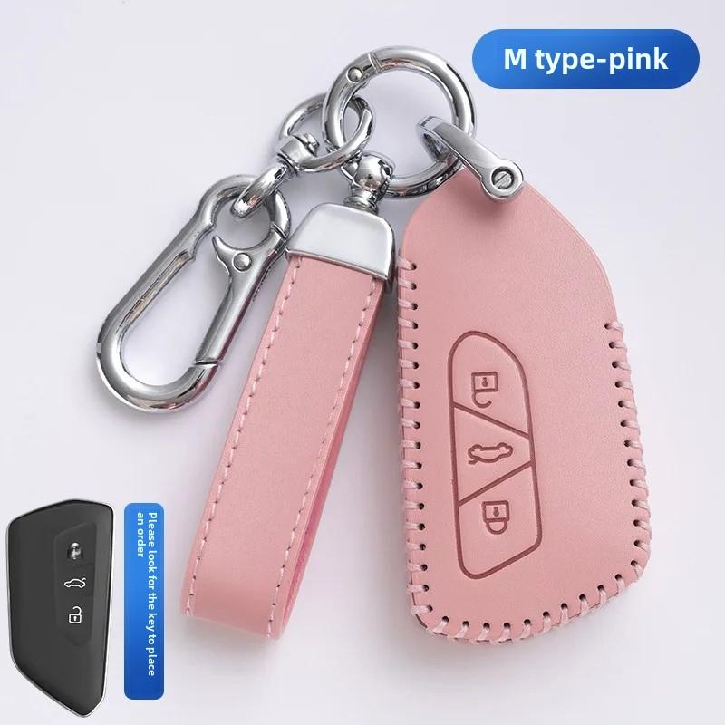 For VOLKSWAGEN VW Polo Golf 7/8 Genuine Leather Key Cover Fast Thrill Tour Guide Lingdu Exploration Vehicle Car Key Case High Qu