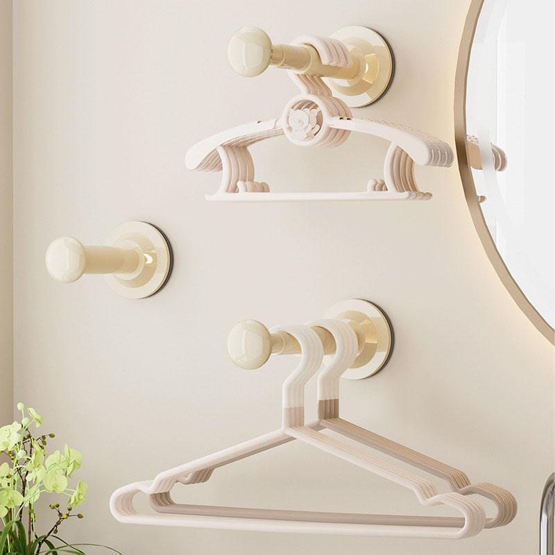 No Drill Suction Cup Hanger Storage Rack Retractable Adjustable Durable Space-Saver For Home Office Organization