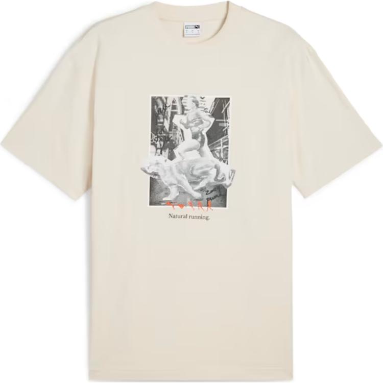 Puma Графическая футболка Club De Course Fashion Удобная Мягкая Футболка с Коротким Рукавом Унисекс Топы Молочно-Белый 626729-87