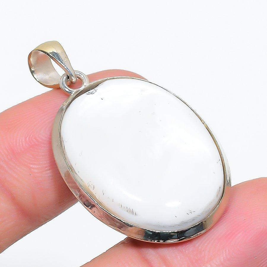 Scolecite Gemstone Handmade 925 Sterling Silver Jewelry Pendant 1.65" GK-6284