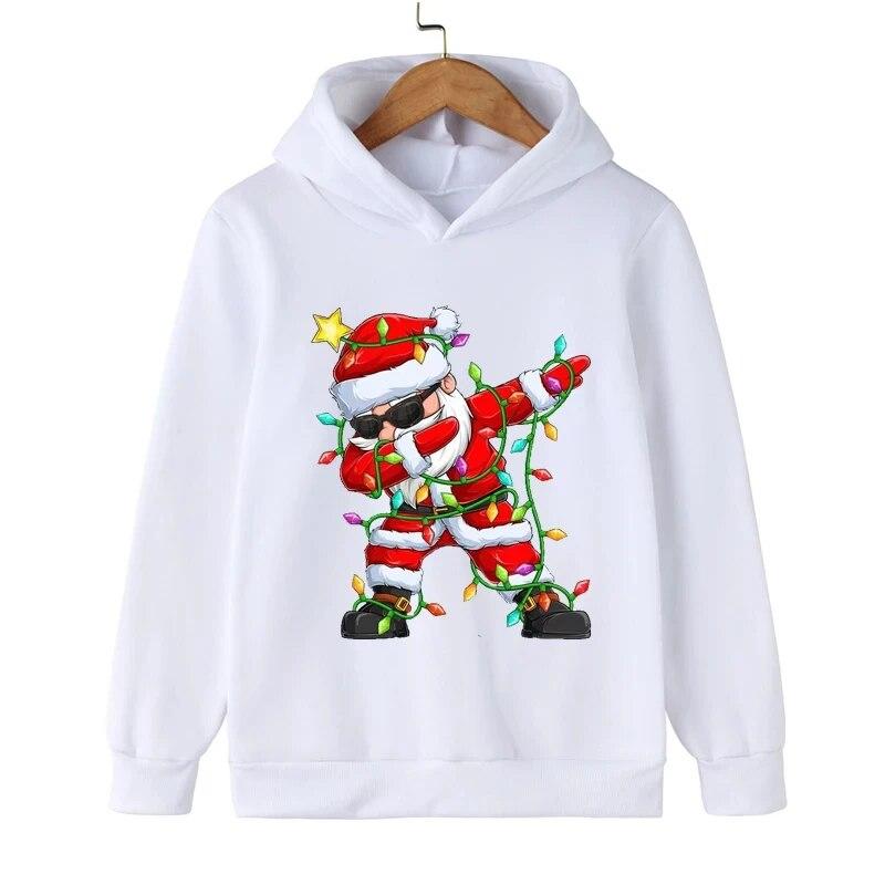 Рождественские толстовки с принтом Санта-Клауса, унисекс, женская модная уличная одежда, толстовки большого размера, пуловеры с капюшоном, спортивные костюмы, одежда унисекс