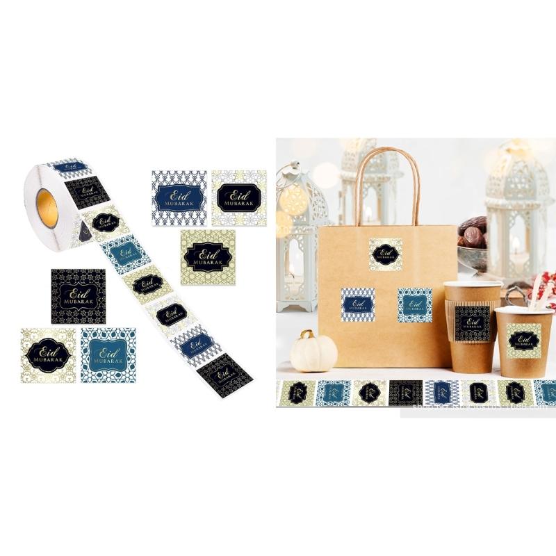 Набор из 500 наклеек «Луна EIDMubarak» с клейкими этикетками для ноутбуков, блокнотов и бутылок для воды