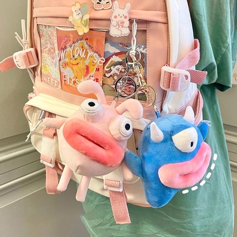 Брелок для ключей «Мультяшный сосисочный рот монстра» Забавный кролик плюшевая подвеска автомобильный брелок для рюкзака подвески для сумки Декор Аксессуары