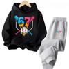 Bruh 67 Six Seven Funny Children's Hoodies Set Cartoon Print Tracksuit Casual Kids 2pcs Outfits Fashion Trend Pants Suit