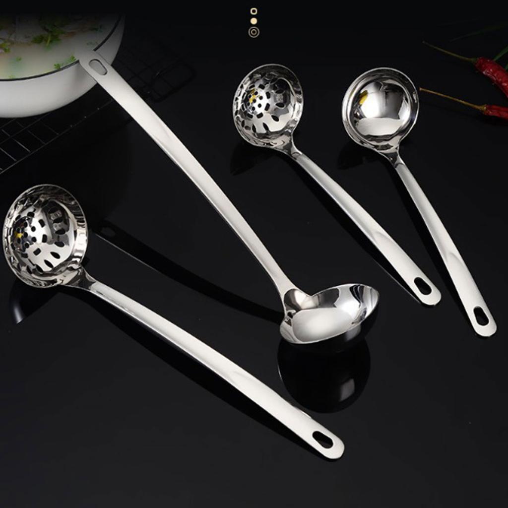 Sturdy Soup Ladle Reliable Utensil Multi Purpose Soup Spoon and Strainer Set Long Handle Soup Shell Soup Leakage