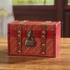 Wooden Retro Woven Lockable Medicine Box Organizer With Password For Home Office