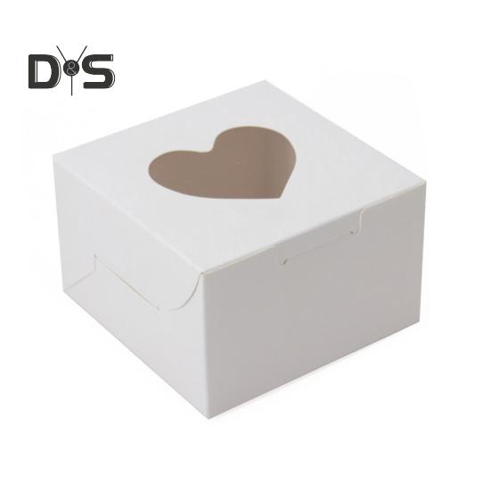 10 шт. прочная упаковочная коробка для выпечки, прочная, практичная, для свадебного торта ко Дню святого Валентина, с окошком в форме сердца