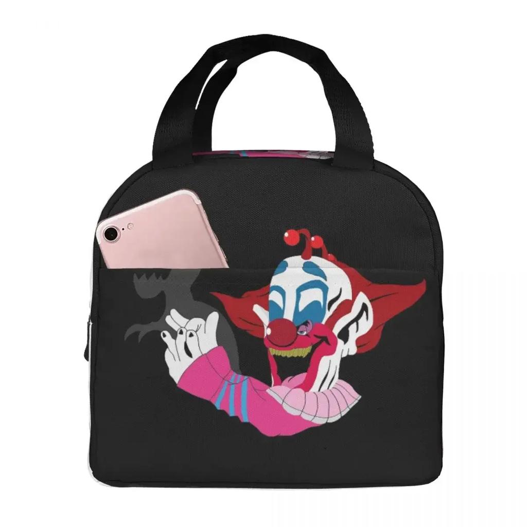 Killer Klowns From Outer Space Horror Movie (13) Insulated Lunch Bag for Women Kids Leakproof Food Boxes Thermal Lunch Box Tote