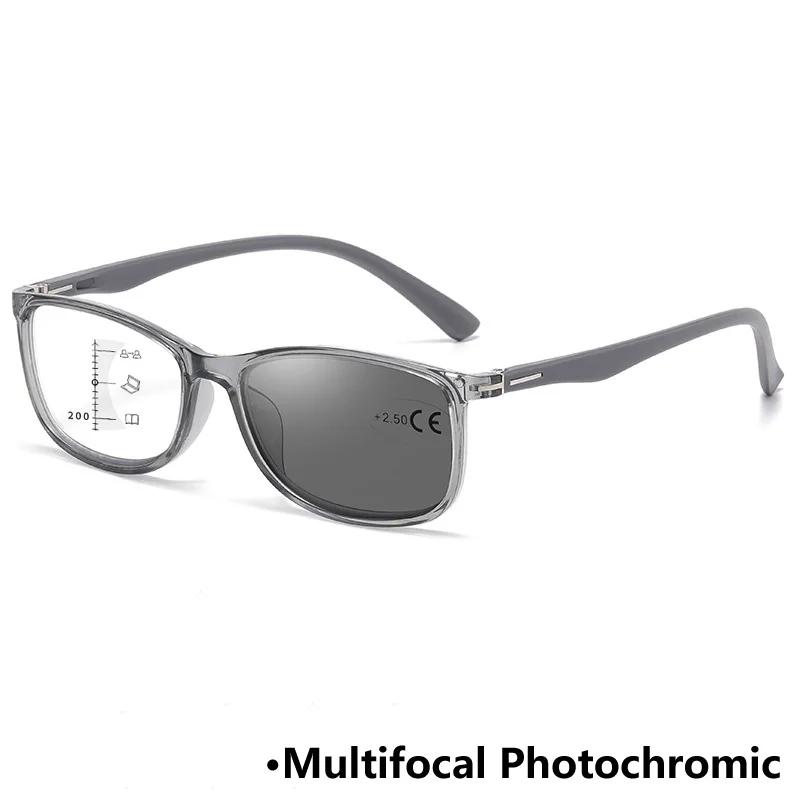 Ретро Хромированные Очки для Чтения Женские Мужские Квадратная Рамка Прогрессивные Мультифокальные Очки Классические Сверхлегкие Пресбиопия +1.0+4.0