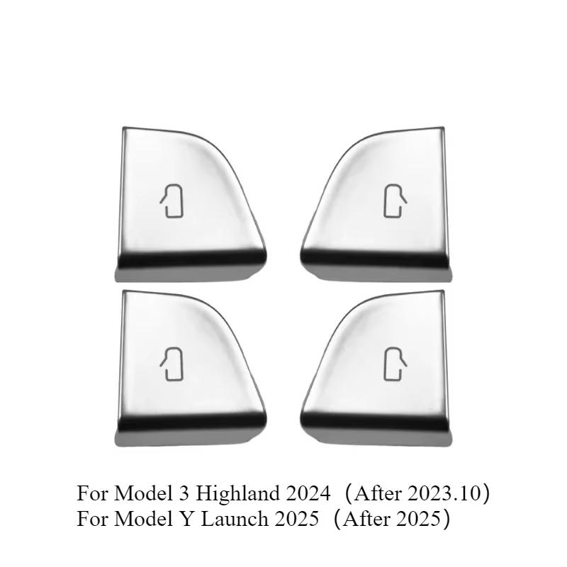 Car Door Switch Patch Trim Cover for Tesla Model 3 Highland Model Y Juniper 2025 Opening Button Protective Stickers Accessories