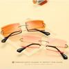 New Style Frameless Square Sun Glasses Fashion Eyeglasses Summer Women Man Glasses