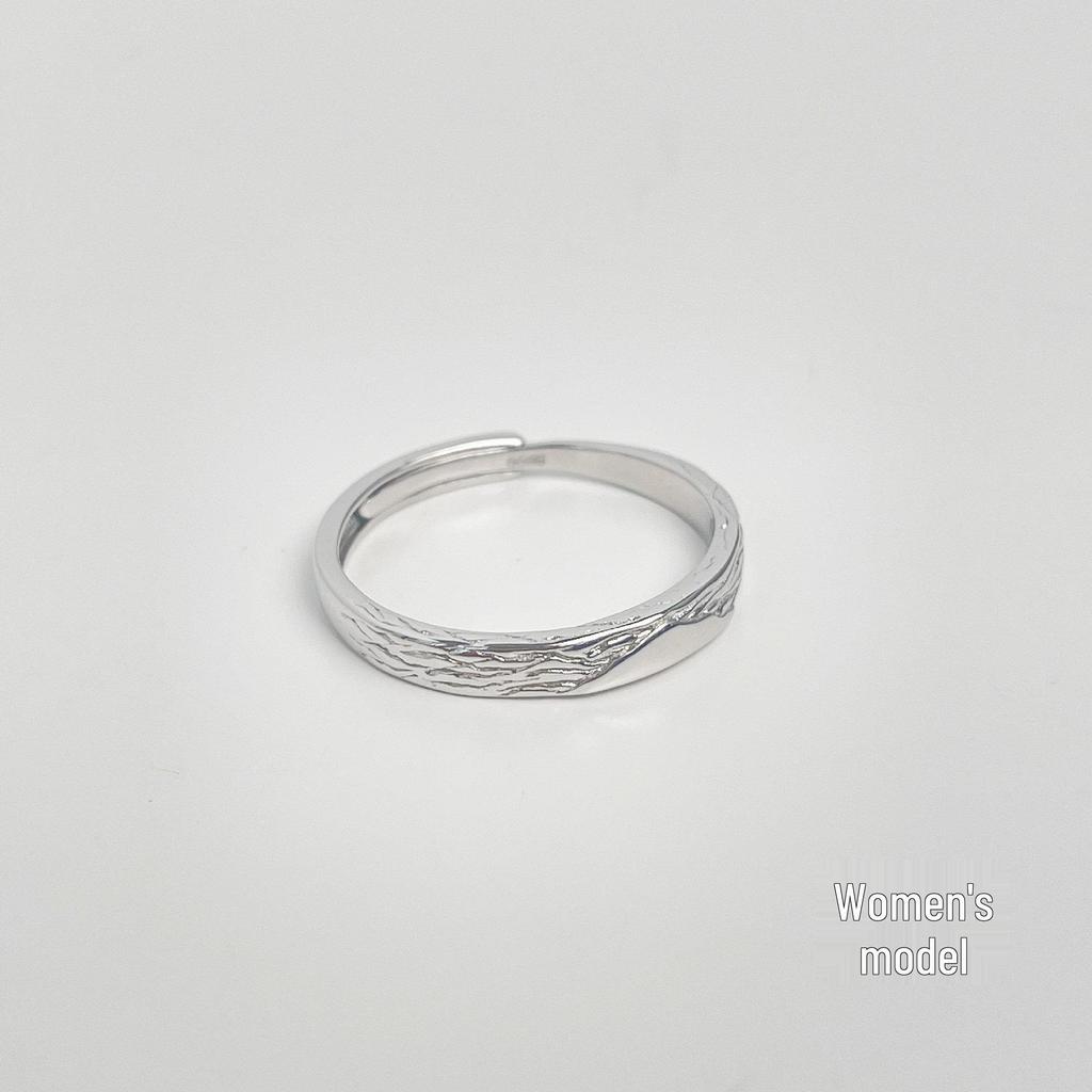 Tichya Sweet Etching Glacier Couple Rings - 999 Sterling Silver Open Design for Men and Women