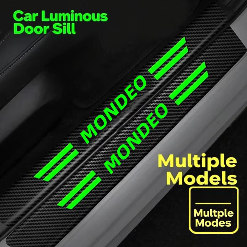 hrkqj5 For Ford Mondeo Luminous Door Threshold Stickers Scuff Scratch Car Door Threshold Protective Trunk Strips Anti kick Stickers