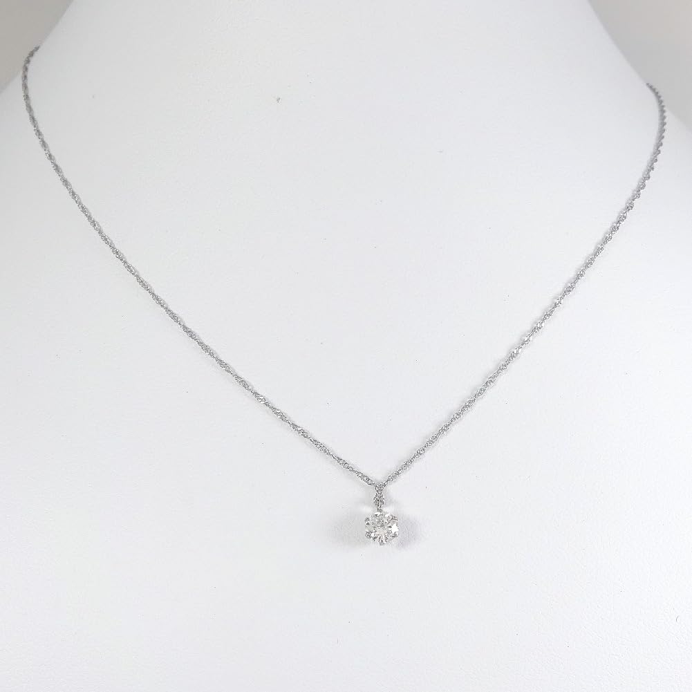 Box for You and Platinum Diamond Single Pt900 Petite SI High Quality Single Stone 4021 [Jewelry Me] Necklace, Pendant, Necklace, 0.30 Carat, -G~H