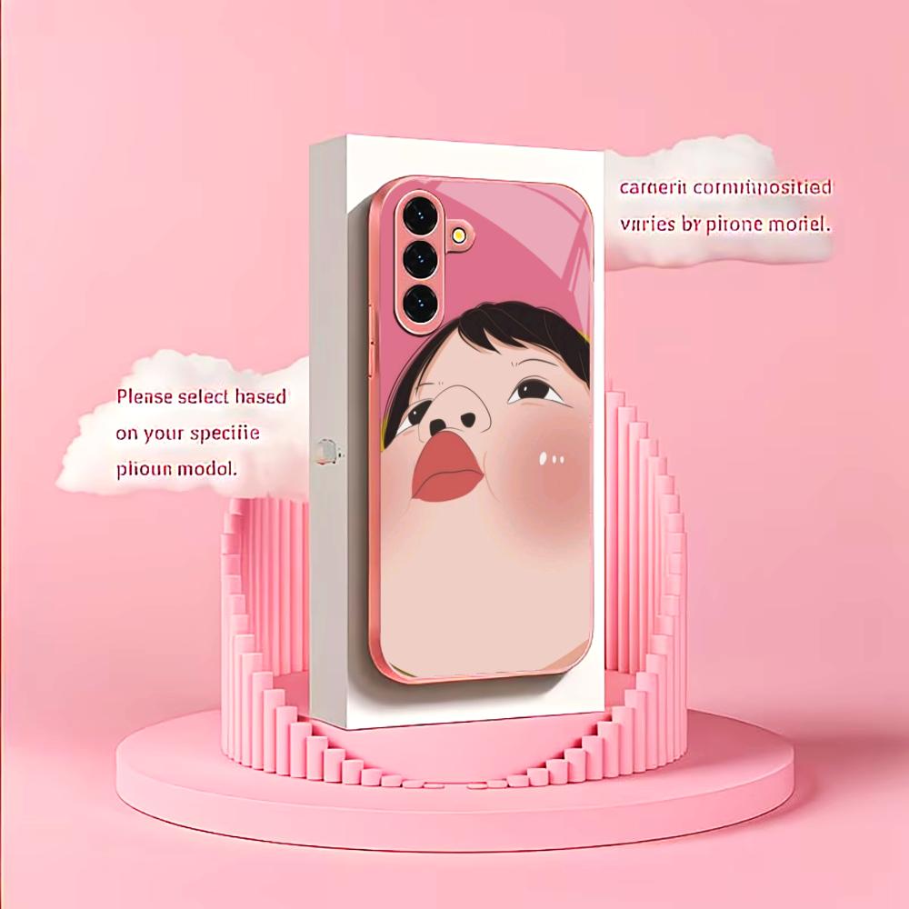 fashion Cute girl funny Phone Case Glass TPU Smartphone Case for Samsung Galaxy S26 S25 S24 S23 S22 FE Ultra Plus coque Funda