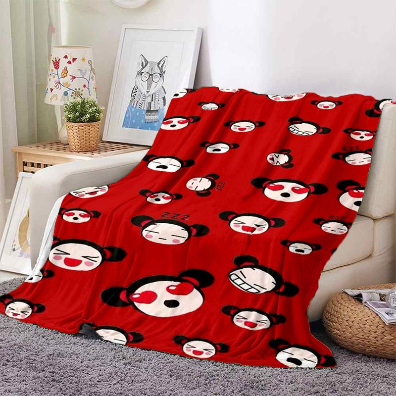 Chinese Doll P-Pucca Garu Blanket 3D Printed Cute Anime Cartoon Character Blanket Sofa Cover Blanket Air Conditioner Bed Sheet