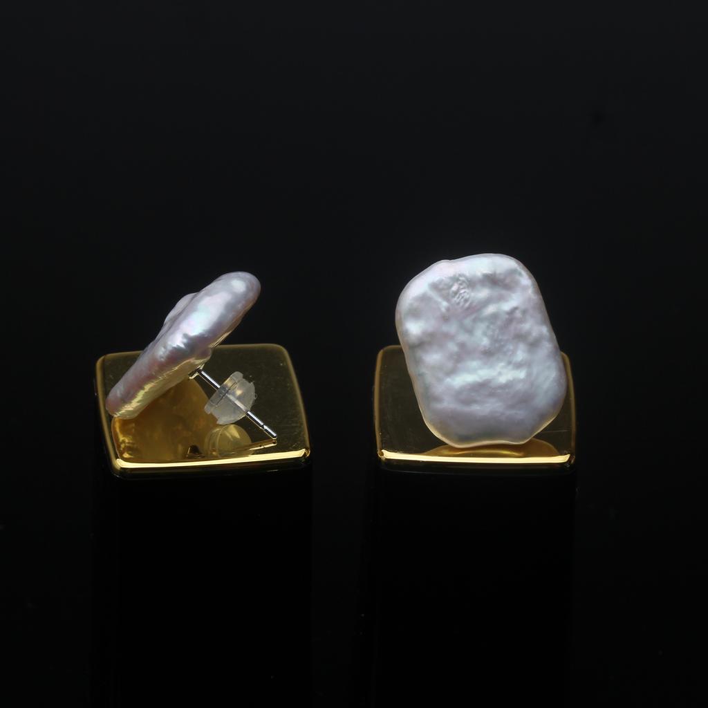 Серьги с настоящим барочным жемчугом для женщин, серьги-гвоздики из стерлингового серебра S925, рождественский подарок для девочек, белые и черные