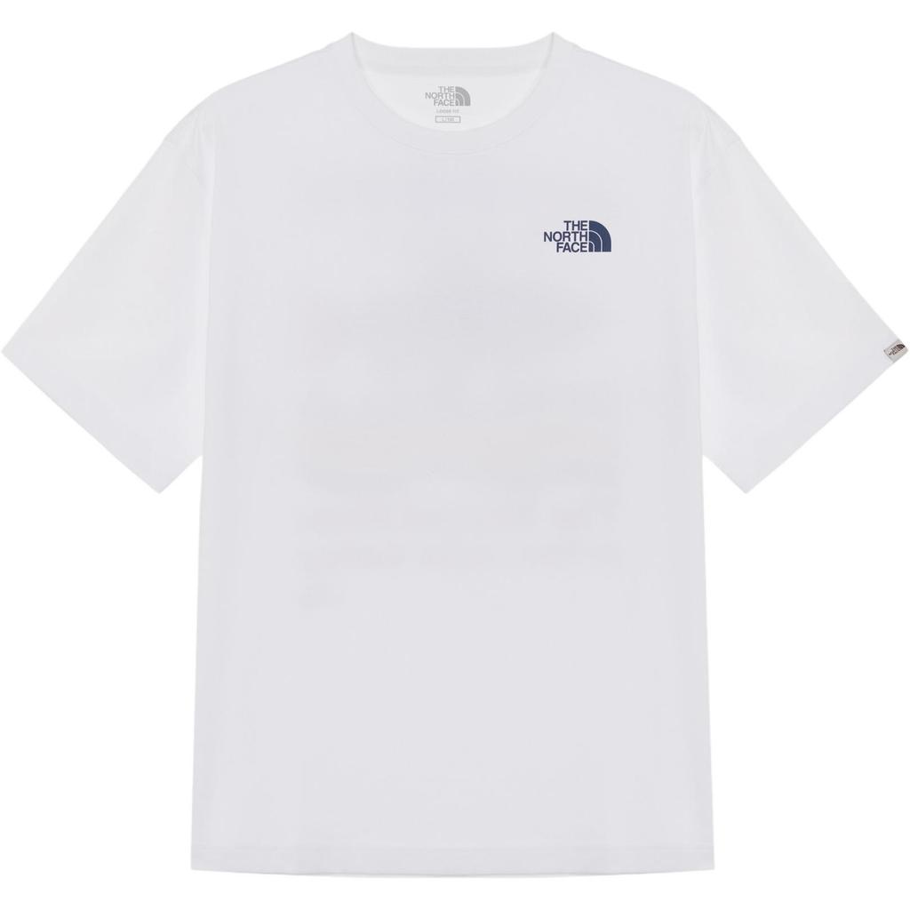 The North Face Printed Pattern Crew Neck Loose Short Sleeve T-Shirt Unisex Tops White NT7UR12K