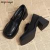 Fashion Shoes Woman 2024 Trend Chunky Loafers Retro Round Toe Mary Janes Shoes Platform Med Heels Oxfords Shoes Lady Vintage Pumps